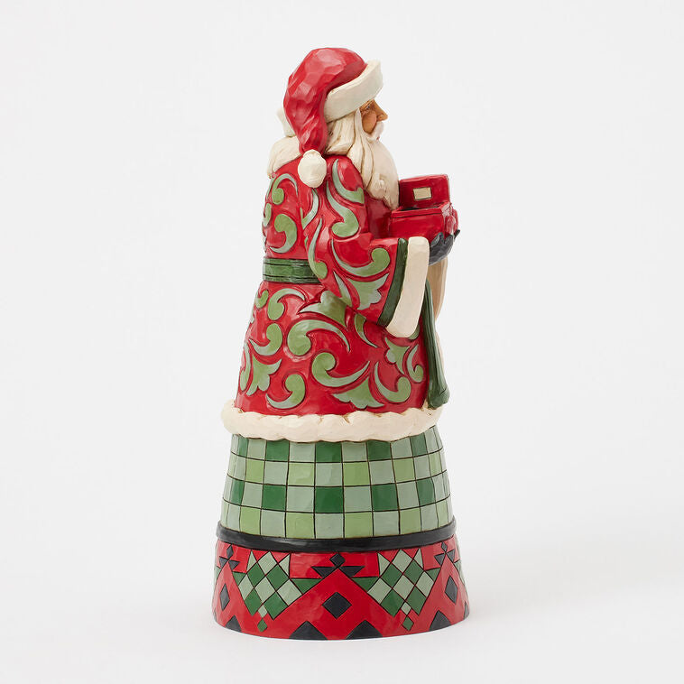 Enesco Jim Shore Heartwood Creek Santa Holding Red Toy Truck Figurine, 10"