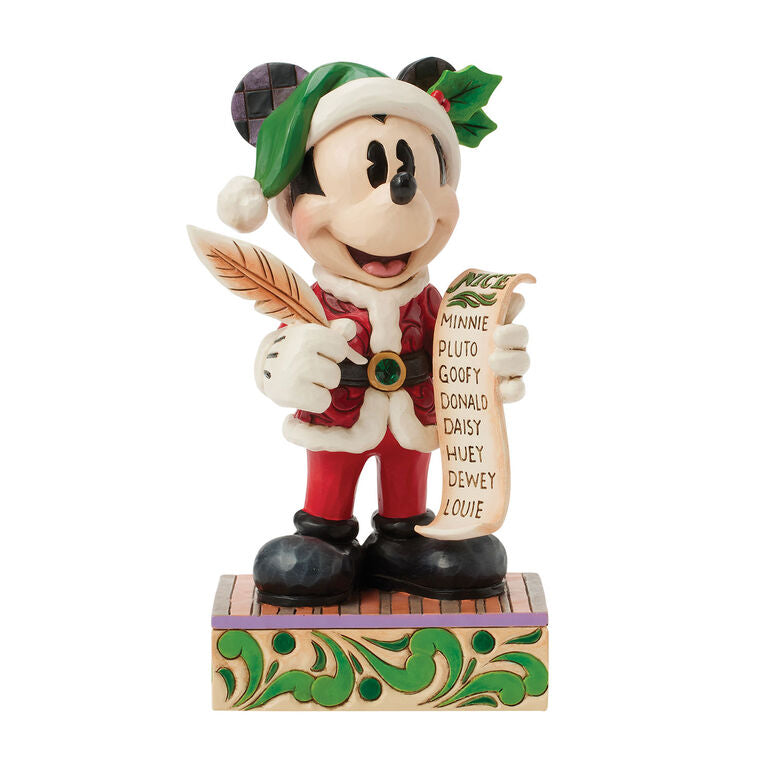 Enesco Jim Shore Disney Santa Mickey Checks His List Figurine, 7.75"