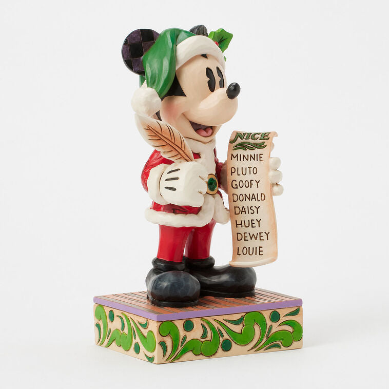 Enesco Jim Shore Disney Santa Mickey Checks His List Figurine, 7.75"