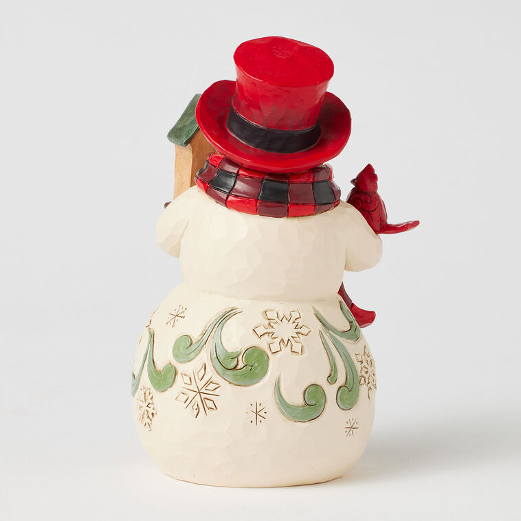 Enesco Jim Shore Heartwood Creek Snowman And Cardinal Figurine, 6.25"