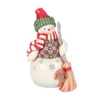 Enesco Jim Shore Heartwood Creek Snowman With Peeking Dog Figurine, 7"