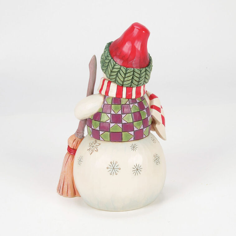 Enesco Jim Shore Heartwood Creek Snowman With Peeking Dog Figurine, 7"