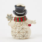 Enesco Jim Shore Heartwood Creek Snowman With Snowflake Cane Mini Figurine, 3.82"