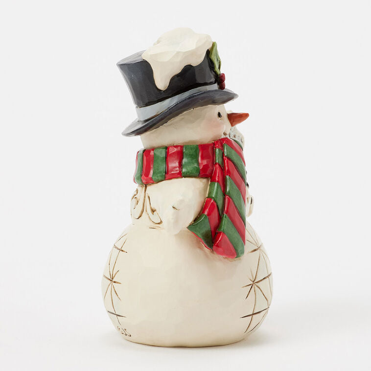 Enesco Jim Shore Heartwood Creek Snowman With Snowflake Cane Mini Figurine, 3.82"