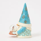 Enesco Jim Shore Heartwood Creek Winter Gnome With Snow Globe Figurine, 6.3"