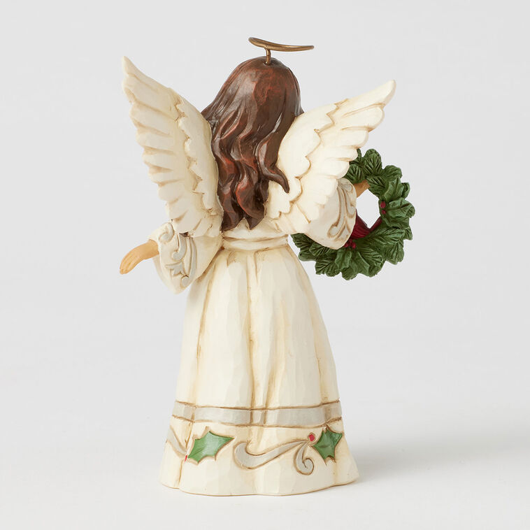 Enesco Jim Shore Woodland Angel With Wreath And Cardinal Figurine, 5.31"