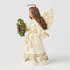 Enesco Jim Shore Woodland Angel With Wreath And Cardinal Figurine, 5.31"