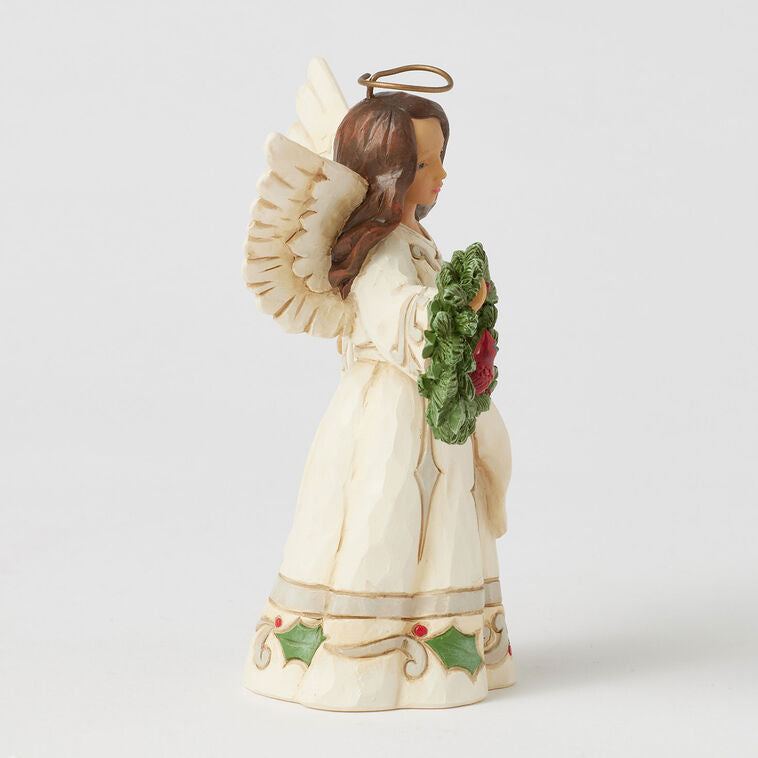 Enesco Jim Shore Woodland Angel With Wreath And Cardinal Figurine, 5.31"