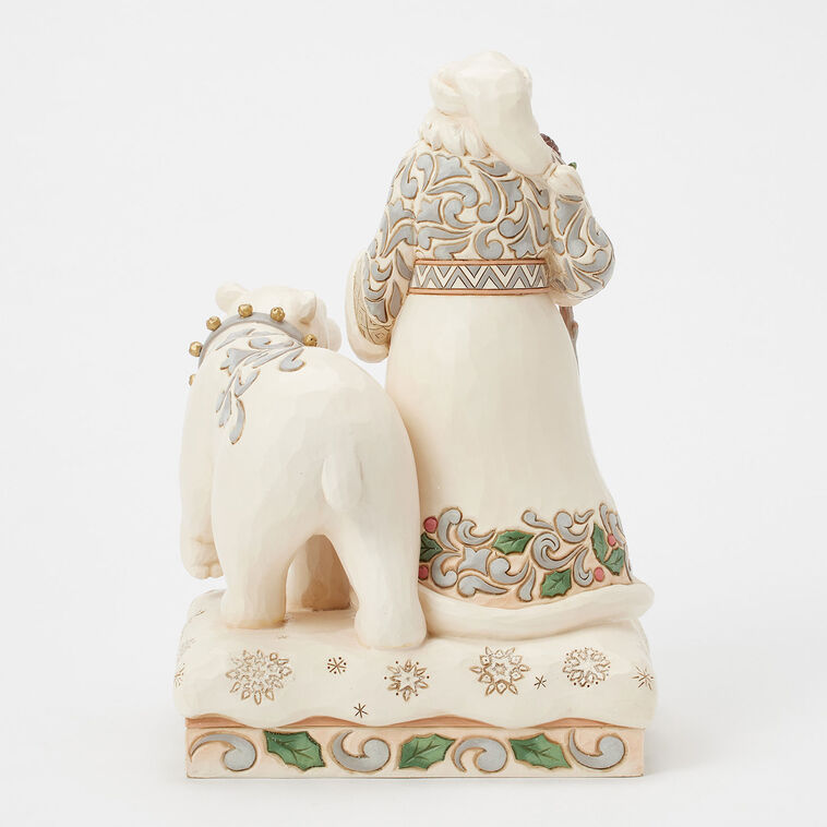 Enesco Jim Shore Woodland Santa With Polar Bear Figurine, 10.24"