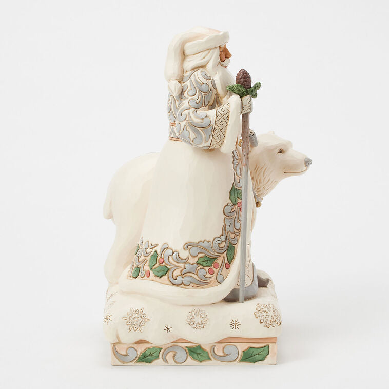 Enesco Jim Shore Woodland Santa With Polar Bear Figurine, 10.24"