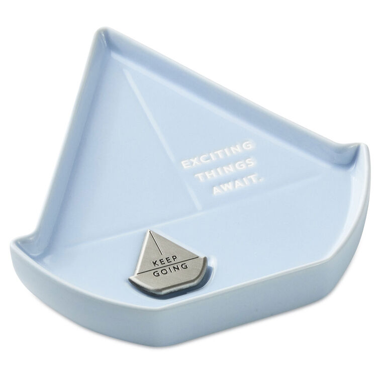 Hallmark Sailboat-Shaped Trinket Dish With Token