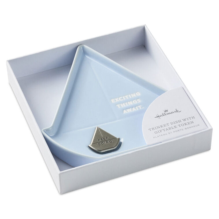 Hallmark Sailboat-Shaped Trinket Dish With Token