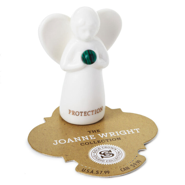 Hallmark Malachite Angel Of Protection Mini Angel Figurine, 2"