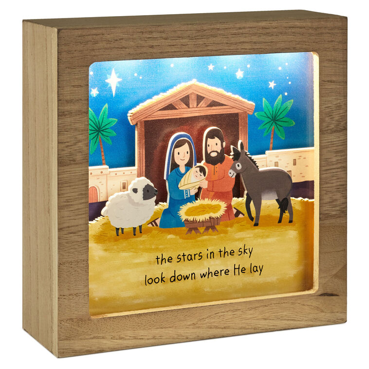 Hallmark Manger Scene Musical Shadow Box With Light, 7x7