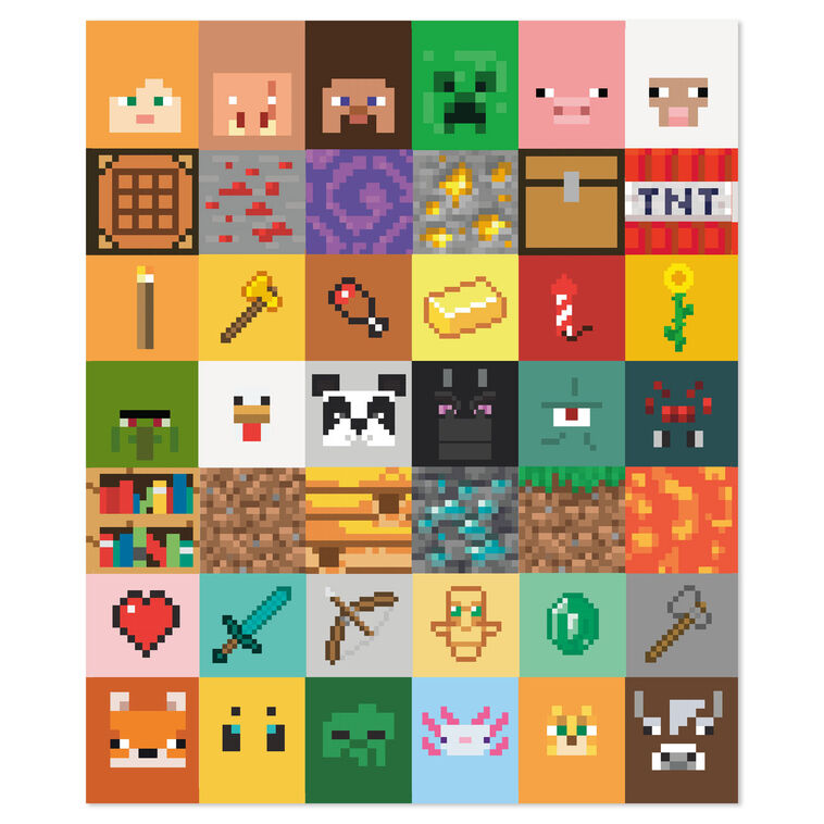 Hallmark Minecraft Game Icons Throw Blanket, 51x62