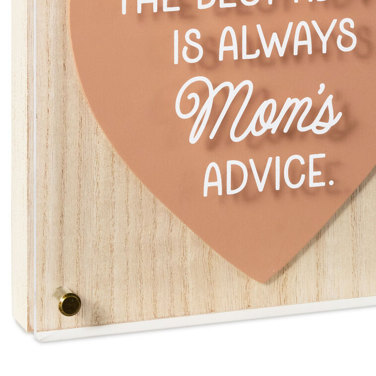 Hallmark Mom's Best Advice Layered Square Quote Sign, 8x8
