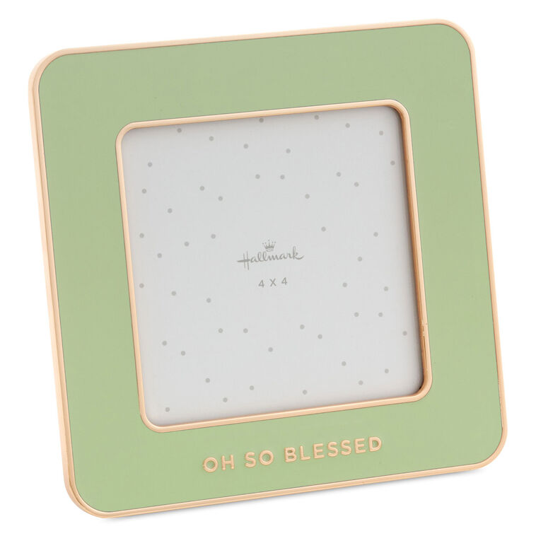 Hallmark Oh So Blessed Green Enamel Picture Frame, 4x4