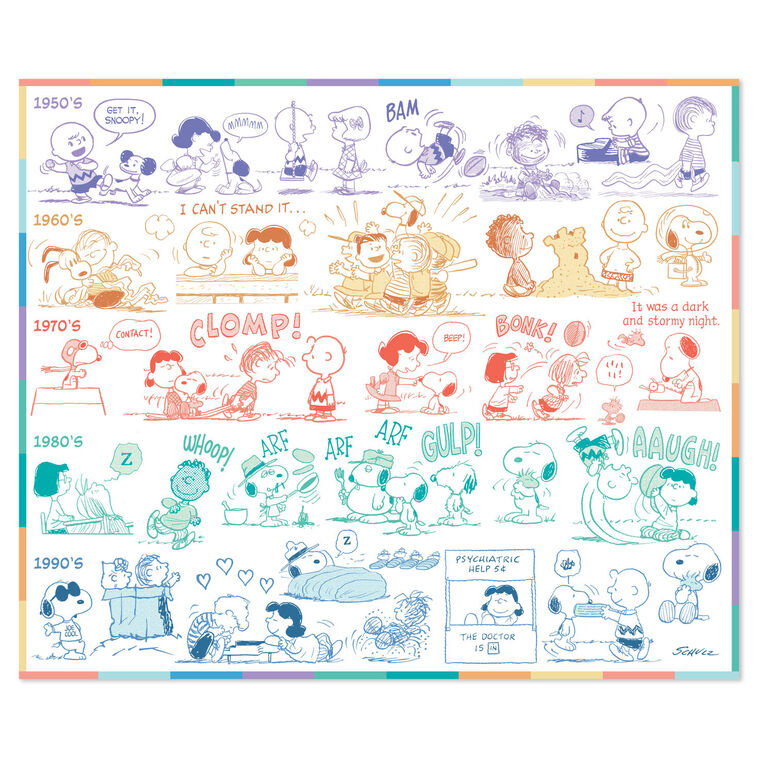 Hallmark Peanuts® 75th Anniversary Through The Years Plush Throw Blanket, 60x52