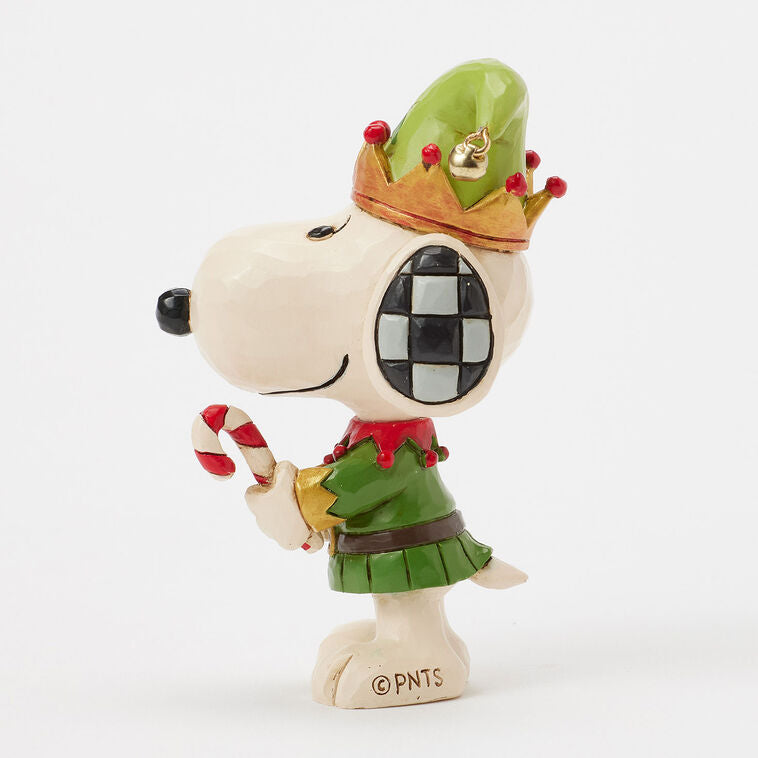 Enesco Jim Shore Peanuts Snoopy Christmas Elf Mini Figurine, 3.75"