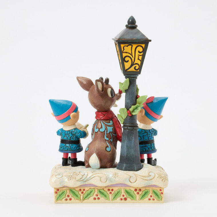 Enesco Jim Shore Rudolph And Elves Caroling Light-Up Figurine, 8.4"