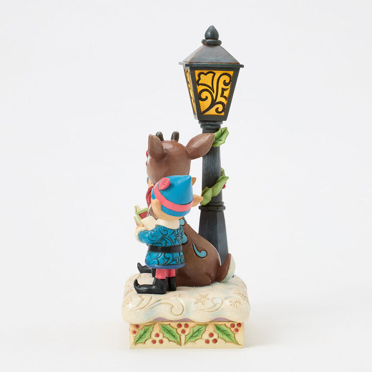 Enesco Jim Shore Rudolph And Elves Caroling Light-Up Figurine, 8.4"