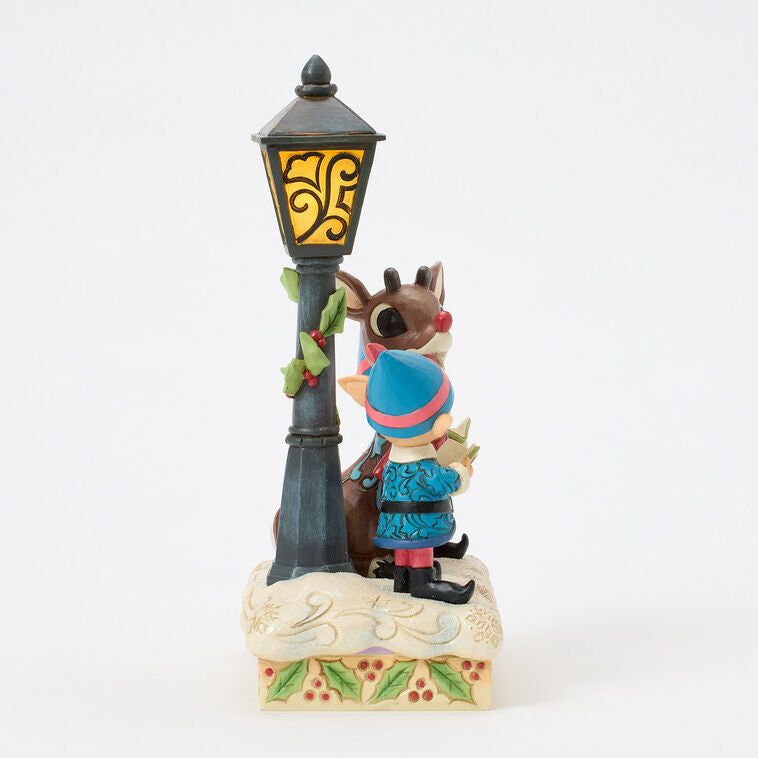 Enesco Jim Shore Rudolph And Elves Caroling Light-Up Figurine, 8.4"