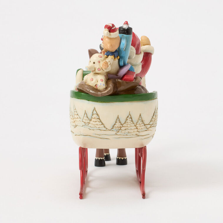 Enesco Jim Shore Rudolph Pulling Santa In Sleigh Figurine, 5"