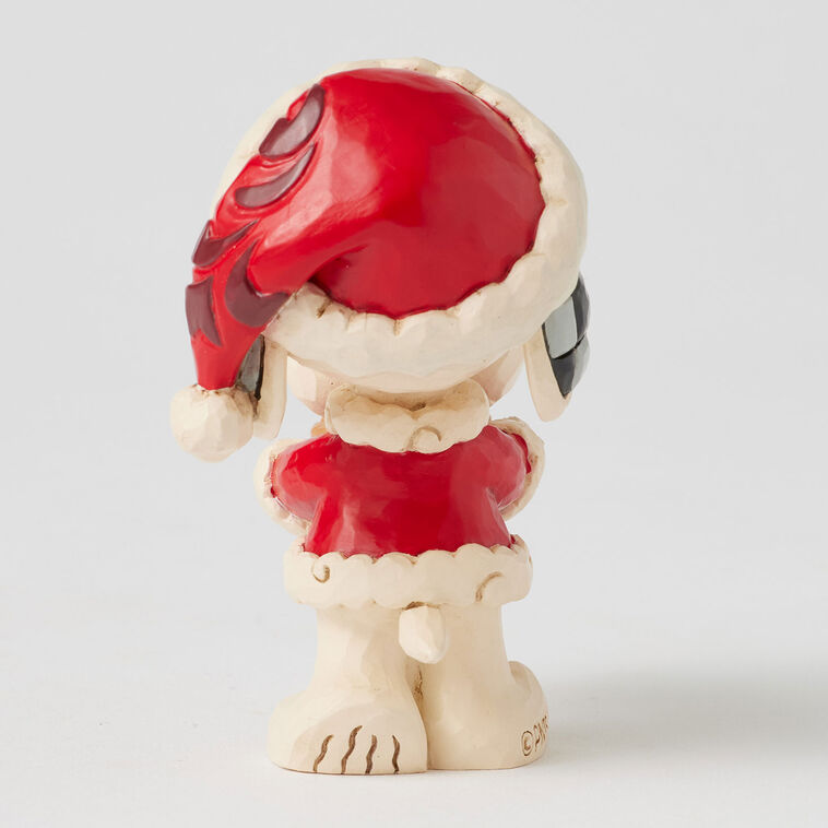 Enesco Jim Shore Peanuts Snoopy Santa With Cookie Plate Mini Figurine, 3.3"