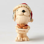 Enesco Jim Shore Peanuts Snoopy Santa With Cookie Plate Mini Figurine, 3.3"