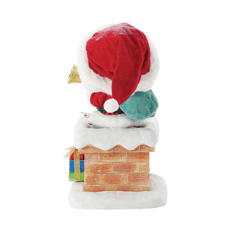  Enesco Peanuts Santa Snoopy In Chimney Figurine, 8"
