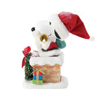 Enesco Peanuts Santa Snoopy In Chimney Figurine, 8"