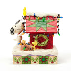 Enesco Jim Shore Peanuts Snoopy Decorating Doghouse Light-Up Figurine, 6.3"