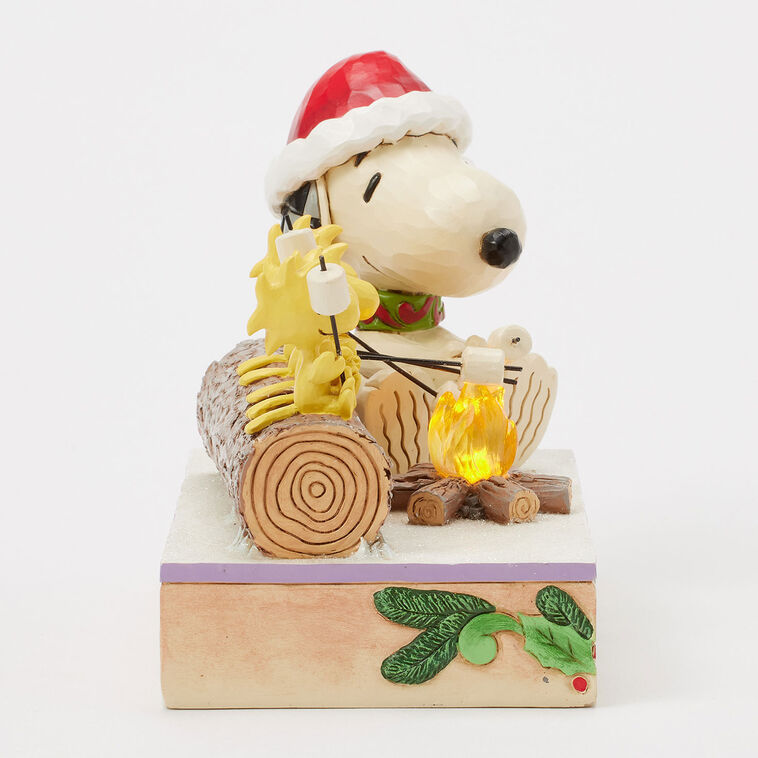 Enesco Jim Shore Peanuts Snoopy And Friends Light-Up Campfire Figurine, 5"
