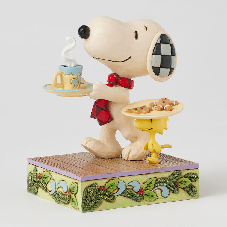 Enesco Jim Shore Peanuts Snoopy And Woodstock Cookies For Santa Figurine, 5"