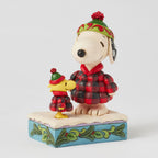 Enesco Jim Shore Peanuts Snoopy And Woodstock In Puffer Coats Figurine, 5.5"