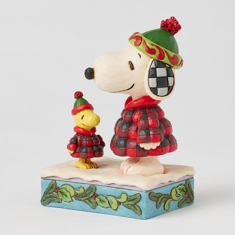 Enesco Jim Shore Peanuts Snoopy And Woodstock In Puffer Coats Figurine, 5.5"