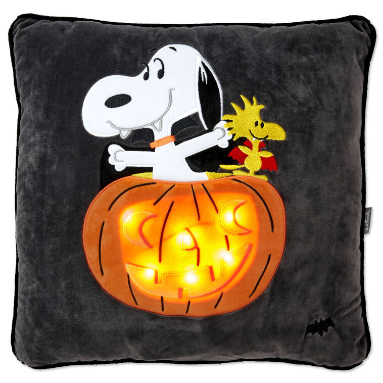 Hallmark Peanuts® Snoopy The Vampire Beagle Light-Up Pillow, 17x17