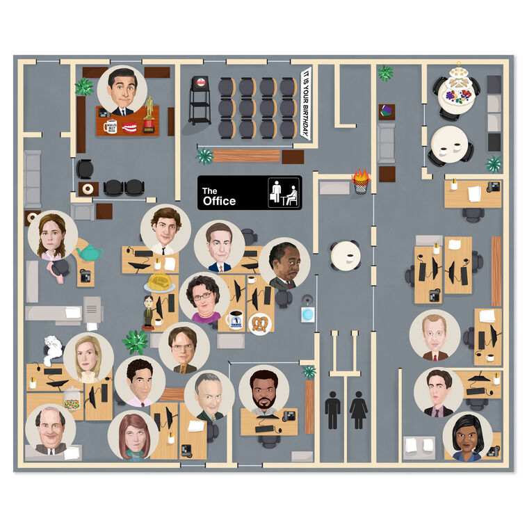 Hallmark The Office Dunder Mifflin Floor Plan Throw Blanket, 50x60