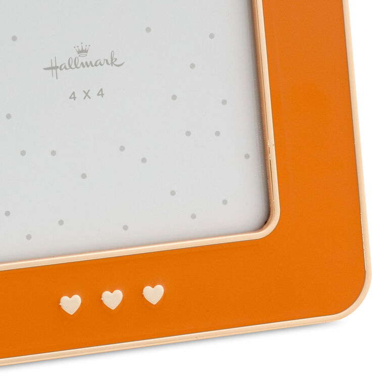 Hallmark Three Hearts Orange Enamel Picture Frame, 4x4