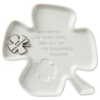 Hallmark Clover-Shaped Trinket Dish With Token