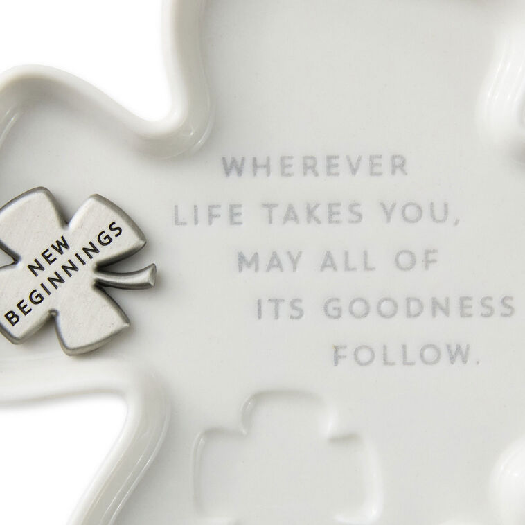 Hallmark Clover-Shaped Trinket Dish With Token