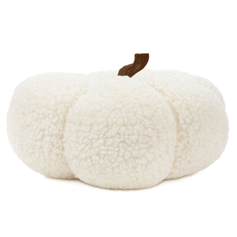 Hallmark White Plush Fabric Pumpkin Fall Decoration
