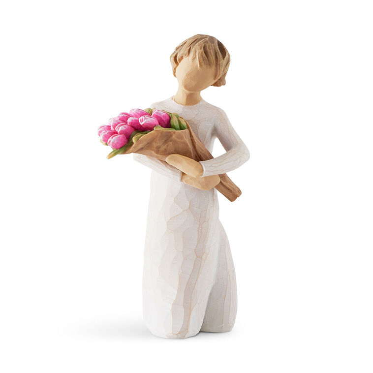  Willow Tree Bright Hope Girl With Tulips Figurine, 5"